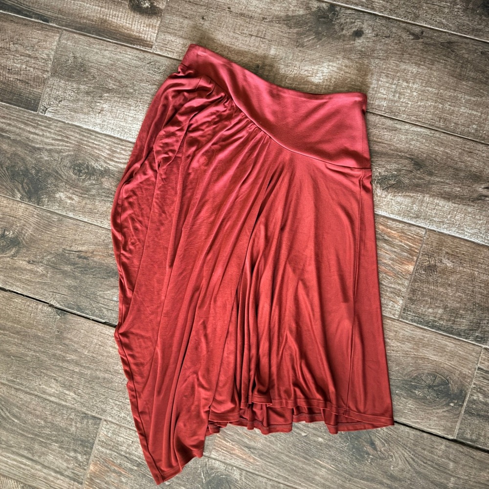 COS Womens Asymmetric Draped Midi Skirt, Red,M